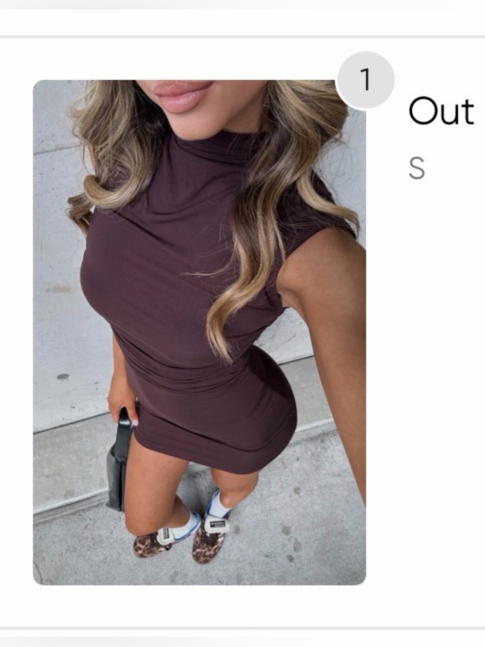 White Fox stretchy chocolate brown mini dress